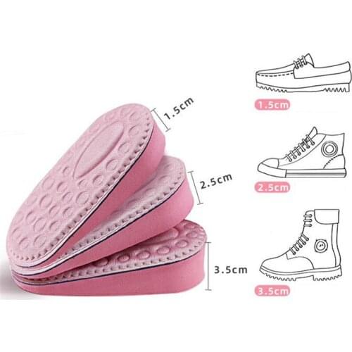 EVA Memory Foam Height Increased Insoles Heel Pad Invisible Shoe Inserts Heighten Increase Half Insole Foot Care Shoes Cushion