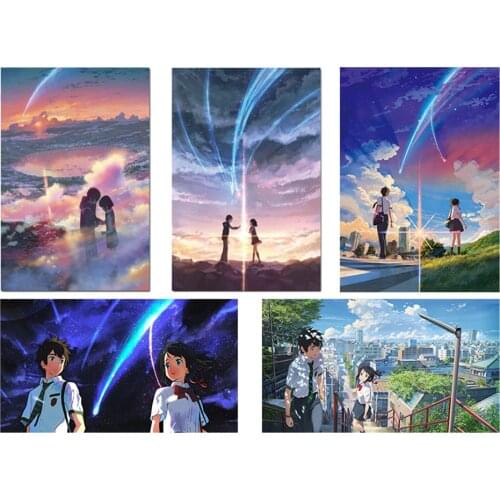 Your Name Japanese Classic Anime Movie Poster Kimi No Na Wa Wall Art Picture Cartoon Love Canvas Oil Painting