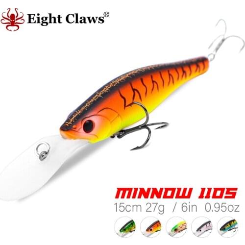 27g Eight Claws topwater floating minnow plastic hard fishing lure bait wobbler crankbaits with VMC hook top quality