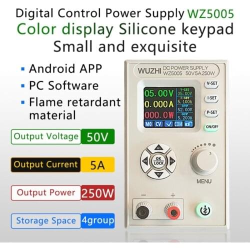 WZ5005 DC DC-Buck Converter CC CV 50V 5A Power Module Adjustable Regulated Laboratory Power Supply 5V 12V 24V Communication