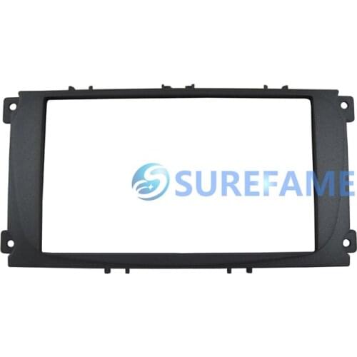 2Din Fascia for Ford Focus II Mondeo C Max 2007-2011 Radio DVD Stereo CD Panel Dash Kit Trim Facia Face Plate Frame Bezel(Black)