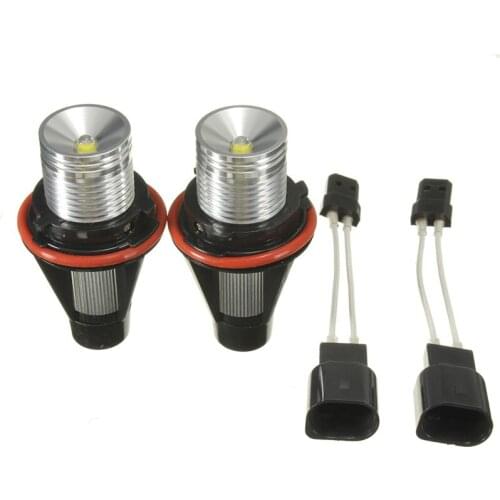 2x 10W Angel Eyes Xenon White LED Halo Ring Light Bulbs Headlight For BMW E39 E53 E60 E63 E64 E65 Durable Headlights Waterproof