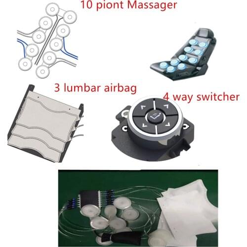 3 airbag lumbar support back cushion 10 point pillow Pneumatic massage airbag for volkswagen Audi seat interior cover comfort
