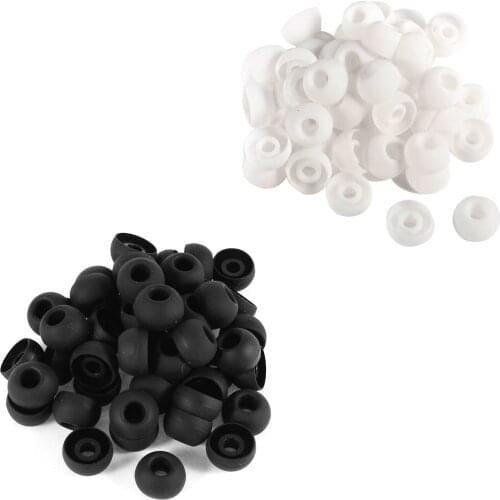 50 Pcs White Earbud Headphone In Ear Buds Tip Cover Replacement