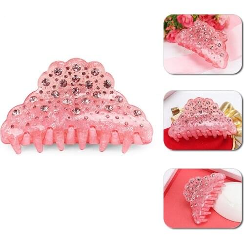 Shining Rhinestone Acrylic Hair Claw Full Rhinestone Hair Clamps Clip Fashion Jewelry Hair Claw for Women
