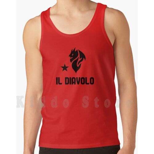 Il Diavolo Black Tank Tops Vest Sleeveless Diavolo Il Diavolo The Devil Red Devil Calcio Soccer Football Italia