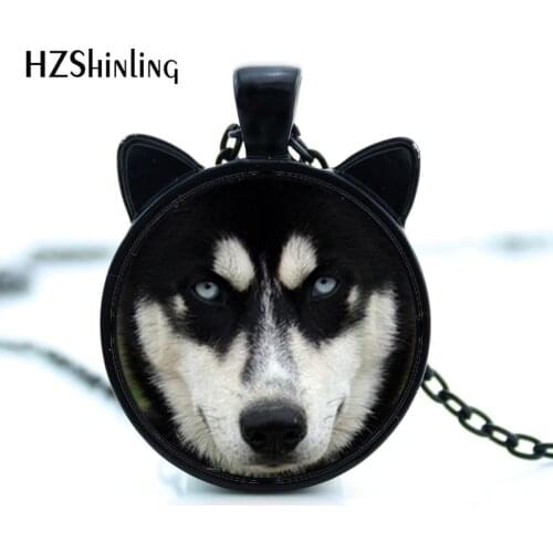 CN-00775 2017 New Siberian Husky Necklace Husky Pendant Jewelry Glass Photo Cabochon Necklace HZ2