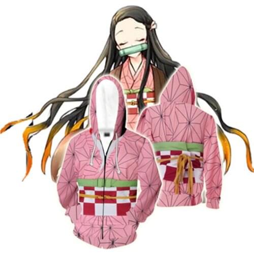 Demon Slayer Kimetsu no Yaiba hooded Sweatshirt 3D Printed Hoodies Men Casual Tanjirou Kamado Nezuko Sweatshirt Jacket