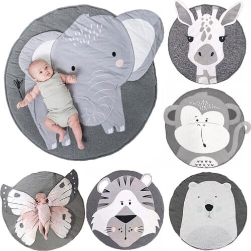 Baby Play Mat Pad Cotton Newborn Infant Crawling Blanket Animal Playmat Round Carpet Floor Rug Kids Children Room Nordic Decor