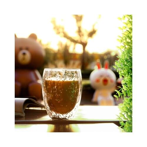 Starry Sky Double-layer Tea Glass Cup Borosilicate Glass Creative Heat-resistant Coffee Milk Juice Cup Transparent Drink