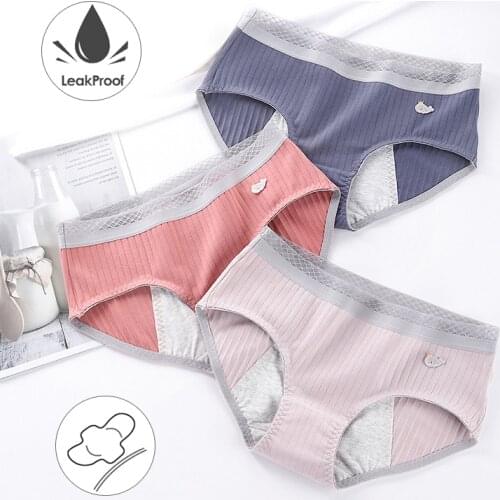 Physiological Pants Women Underwear Leak Proof Menstrual Panties Period Cotton Waterproof Briefs Lingerie Dropshipping 3 Pcs/lot
