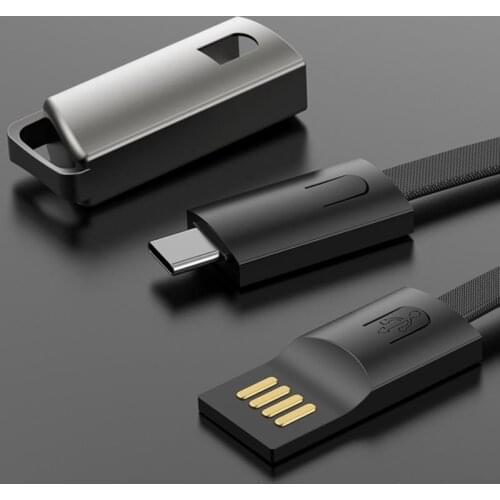 Innovative Zinc Alloy Portable Key Chain Data Cable USB To Type-C Charge Connection Cord Line For Xiaomi Huawei Samsung TXTB1
