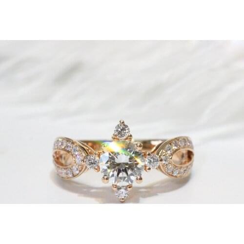 Diamonds Ring Solid 14K Yellow Gold Fine Jewelry 0.5ct SI1 G color Natural Diamonds Engagement Wedding Ring for Women