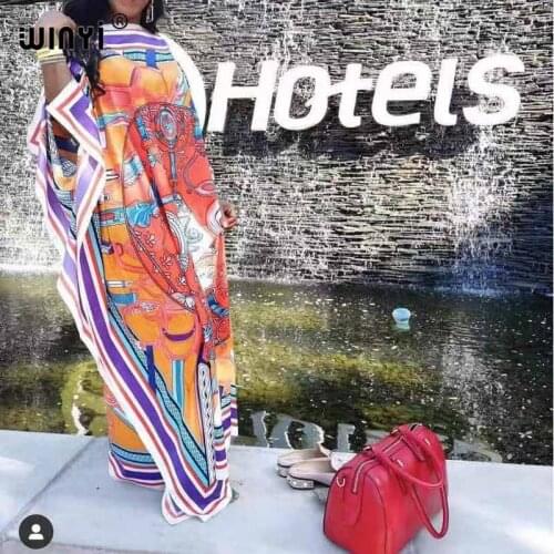 African dress with Scarf Dashiki Dress Print Bohemia Loose Elegant Muslim Abaya Bazin Robe Gowns Broder Riche Sexy Lady Party