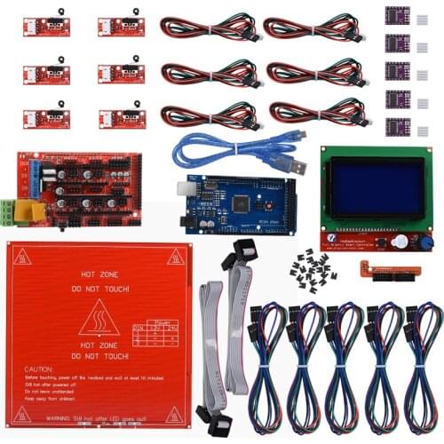 Reprap Ramps 1.4 kit + Mega 2560 + Heatbed mk2b + 12864 LCD Controller + DRV8825 + Mechanical Endstop+ Cables For 3D Printer