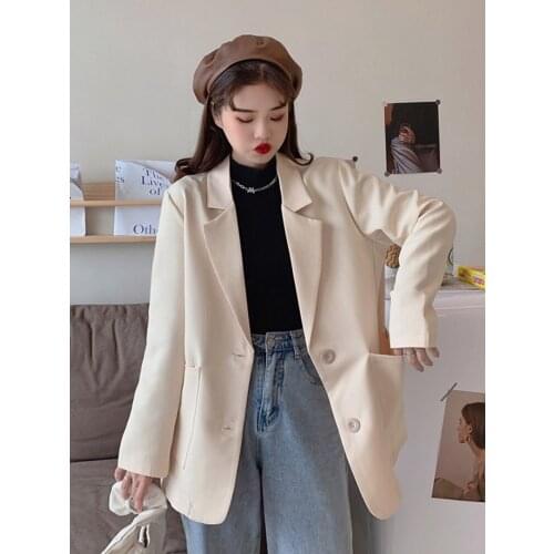 Apricot Suit Coat Womens Spring Autumn Thin 2021 New Net Red Fried Street Design Sense Versatile Small Suit Leisure