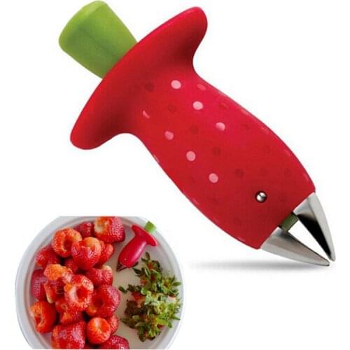 Best Strawberry Core Peeling Tool Metal Plastic Fruit Leaf Knife Stem Remover Gadget Strawberry Hullers Core Kitchen Tool