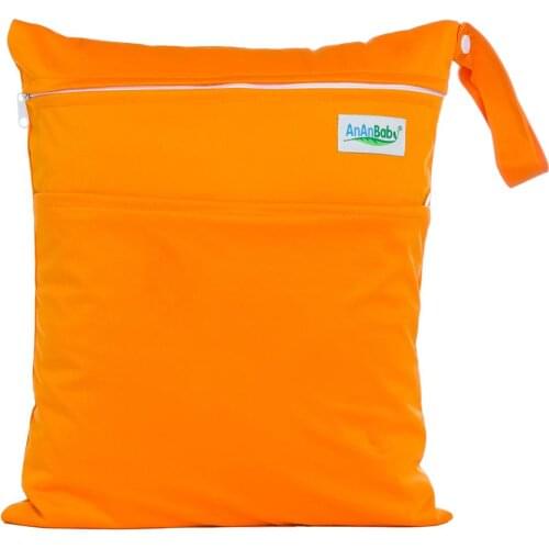 Reusable Waterproof Nappy Bag Waterproof Diaper Wet Bags Double Zipper Travel Printed Bag AW4