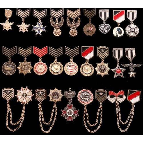 DIY fashion brooch breastpin Order of Merit college army rank metal patches for clothing QR-2685
