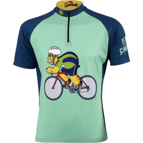 Simpson cycling jersey men Short sleeve Carton print bicycle shirt Breathable retro cycle wear MTB Road bike riding clothing