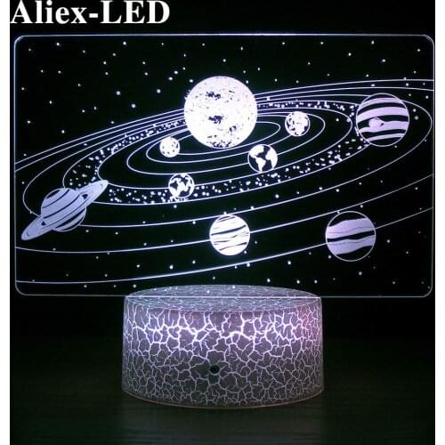 NEW Sun System 3D Print Light Universe Space Children Night Light Galaxy for Kids Boys Girls Toys Christmas New Year Gifts