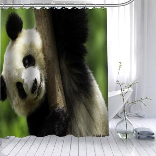 New Arrival Panda Animal Shower Curtain Polyester Fabric High Defintion Print Bathroom Curtain Waterproof 12 Hook Bath Curtain