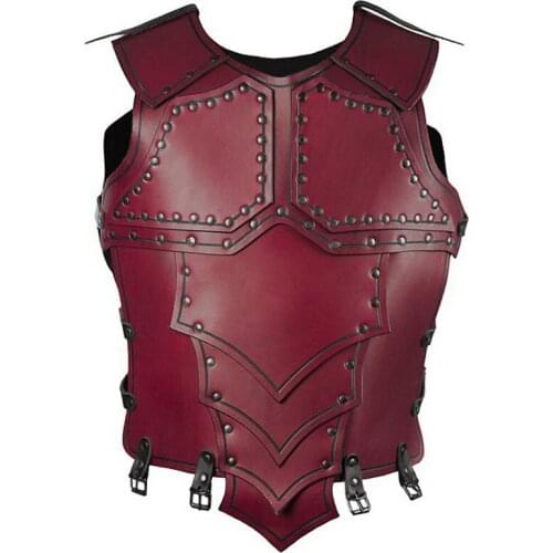 New Arrivals Retro PU Leather Vest Mens European Equestrian Fencing Armor Chest Back Rivet Stage Props Costumes Dance Clothing