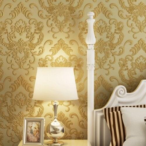 Beibehang wall paper home decor Damascus 3D Relief Embossed Desktop TV Background Wallpaper European Deluxe 3D Wallpaper