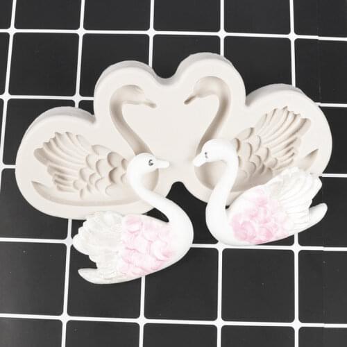 Couple Swan Silicone Cake Mold 3D Fondant Mould Chocolate Cookie Pastry Baking Tool Kitchen Accessories Craft Soap Molds