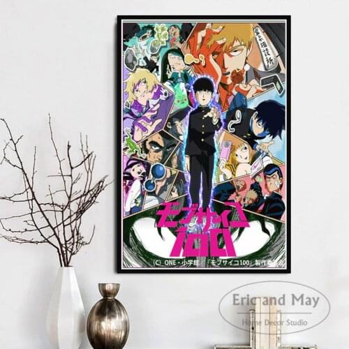 Mob Psycho 100 Anime Canvas Painting Posters And Prints Pictures On The Wall Vintage Movie Art Decorative Home Decor Affiche
