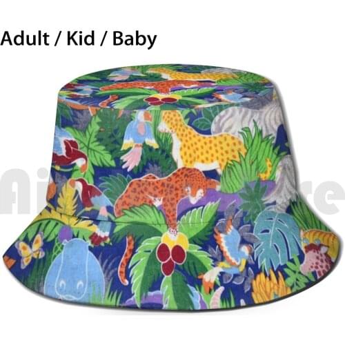 Safari Animals Sun Hat Foldable UV Protection Safari Animals Drawings