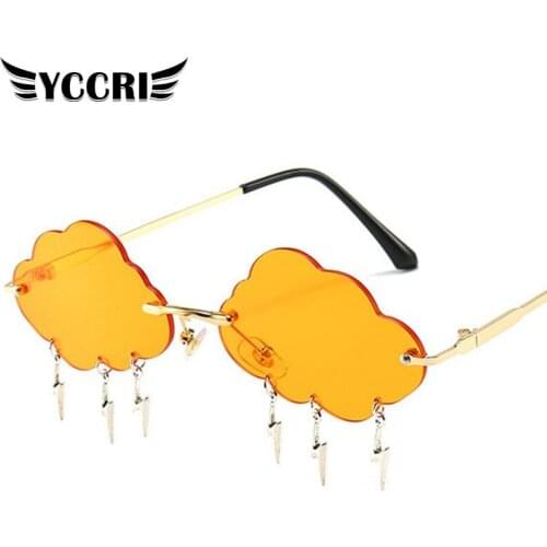 2020 Fashion Lightning Cloud Frameless Sunglasses Women Men Retro Sunglasses Steampunk Vintage Punk Glasses Shadow UV400 Oculo