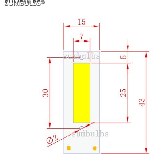 DC 3v 3.7v 1.5w 43x15mm LED COB Strip Bar Lght Source for Work Lamp DIY Cold White 6500k Tubes