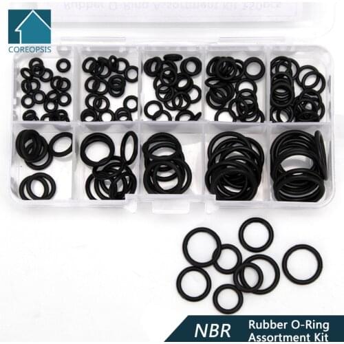 150PCS NBR Rubber Sealing O Rings CS 1.5mm 1.9mm OD 6mm-20mm DIY PCP Gasket Replacements Socket Black O-rings 10 Sizes MDQ035