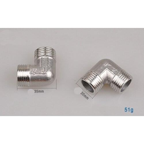 2pcs 304 Stainless Steel thickening G1/2" Female Male L Type pipe gas pipe fittings Elbow Tube Connectors