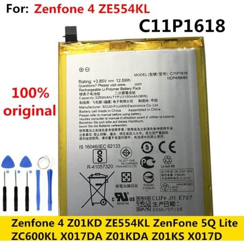 100% High Quality 3250mAh C11P1618 Battery For ASUS Zenfone 4 Z01KD ZE554KL Mobile Phone Battery
