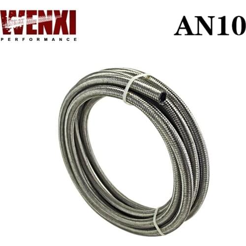 AN10 10AN (14.2MM / 9/16" ID) STAINLESS STEEL BRAIDED FUEL OIL LINE WATER HOSE 5 METER WX7114