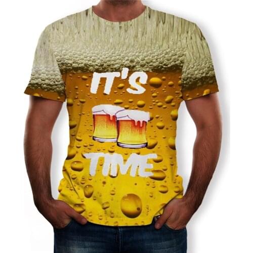 Brand T-shirt beer man goth T shirt neutral summer funny hip-hop O-neck short-sleeved tshirt rock Tee Tops clothes for teens