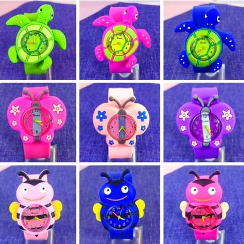 Childrens Watch 3D Cartoon Ladybug Turtle Watch Boys Silicone Strap Butterfly Bee Watches for Girls Gift Clock Kids Wristwatch