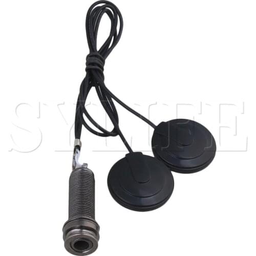 Dual Sensor Mandolin Piezo Contact Microphone Pickup Black 6.35MM Jack