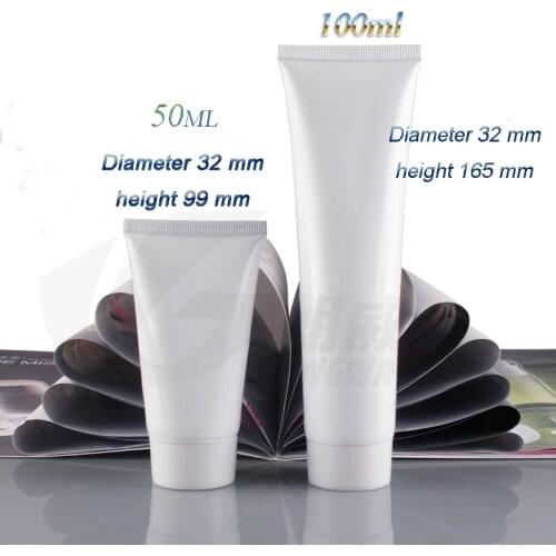 Capacity100g 200pcs/lot Capping all white hose, cleanser lotion points bottling,plastic bottle