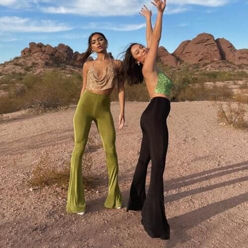 FD8915 Spring summer 2021 new women trousers retro sexy high waist hip flared pants for women flare pants plus size pants women