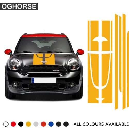 Hood Trunk Engine Rear Side Stripes Car Sticker Body Kit Decal Decoration for MINI Countryman JCW John Cooper Works Accessories