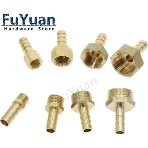 Brass Pipe Fitting 6mm 8mm 10mm 12mm 14mm 16mm 19mm Hose Barb Tail 1/2" BSP Male Female Connector Joint Copper Coupler Adapter