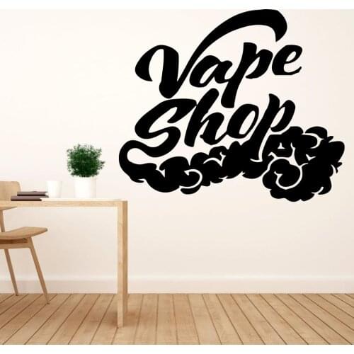 Vape Shop With Smoke Wall Art Decals Wall Vinyl Sticker Vape Store Logo For Vape Shop Decoration A001726