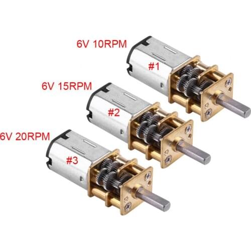 DC 6V N20 Mini Gear Motor 1:1000 Slow Speed High Torque Metal Gearbox Reduction Electric Motor 10/15/20RPM For DIY Toy