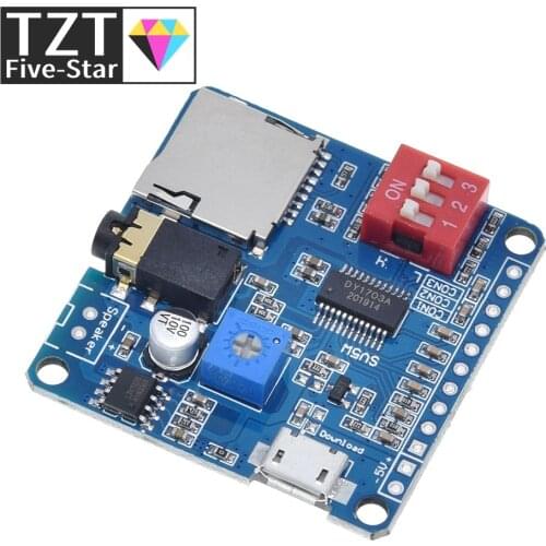 For Arduino 5W Voice Playback Amplifier Module MP3 Music Player SD/TF Card Integrated UART I/O Trigger Class D