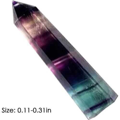 Natural Rough Stone Six-sided Crystal Column Colorful Fluorite Column Decoration Green Fluorite Purple Fluorite DIY Home Decor