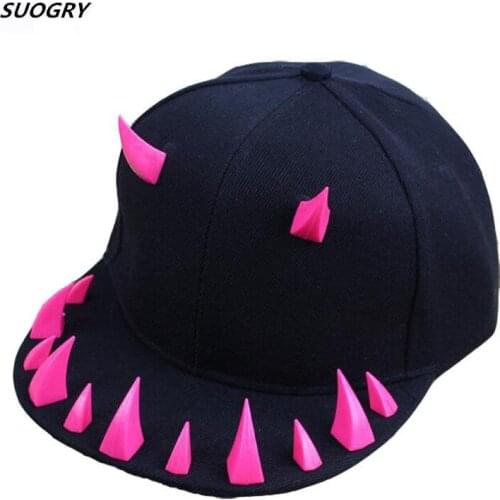 Wholesale Novelty Cotton OX Horn Snapback Caps Men , Punk Snapback Baseball Caps Women , Punk Horns Cap , Outdoor Hip Hop Hats