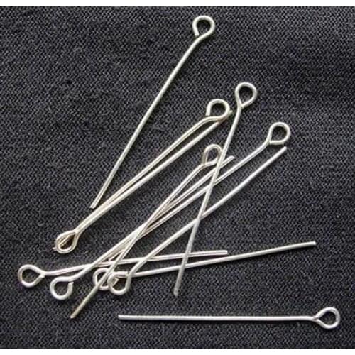 Pandahall 1000g/lot (Approx 4800 pcs) 60x0.7mm Iron Eyepins Headpins For Jewelry Accessories Making Findings Hole: 2mm